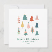 Niet Foto Elegante Groene Kerstbomen Kaart (Voorkant)