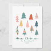 Niet Foto Elegante Groene Kerstbomen Kaart (Voorkant)