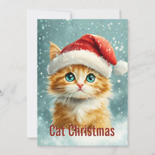Niet-foto grappige schattige oranje vrolijke kerst feestdagenkaart