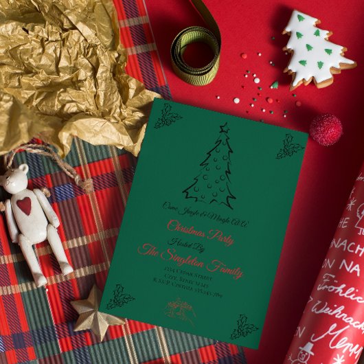 Niet-foto grillige kerst kaart