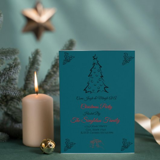 Niet-foto grillige kerst kaart