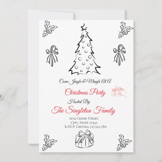 Niet-foto grillige kerst kaart (Voorkant)