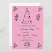 Niet-foto grillige kerst uitnodiging (Voorkant / Achterkant)