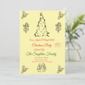 Niet-foto grillige kerst uitnodiging (Staand voorkant)