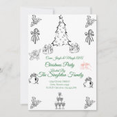 Niet-foto grillige kerst uitnodiging (Voorkant)