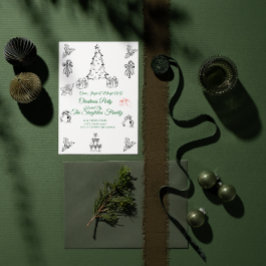 Niet-foto grillige kerst uitnodiging