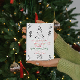 Niet-foto grillige kerst uitnodiging