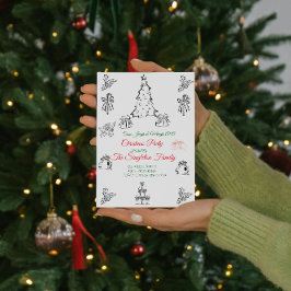 Niet-foto grillige kerst uitnodiging