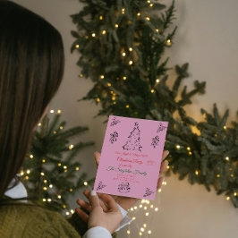 Niet-foto grillige kerst uitnodiging