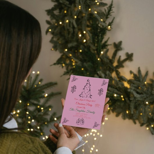 Niet-foto grillige kerst uitnodiging