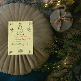 Niet-foto grillige kerst uitnodiging