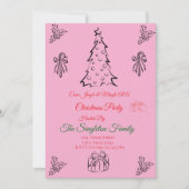 Niet-foto grillige kerst uitnodiging (Voorkant)