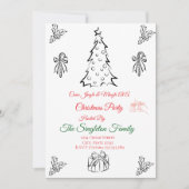 Niet-foto grillige kerst uitnodiging (Voorkant)