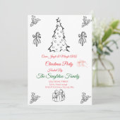 Niet-foto grillige kerst uitnodiging (Staand voorkant)