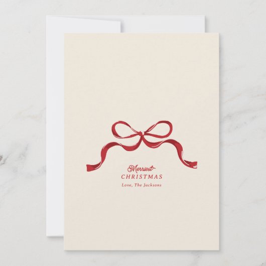 Niet foto Kerst Rood Moderne Retro boog Feestdagenkaart (Voorkant)