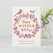 Niet foto kerstkrans elegante begroeting feestdagenkaart (Staand voorkant)