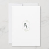 Niet foto Minimale Floral Monogram Foto Bruiloft Aankondiging (Achterkant)