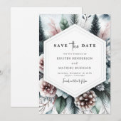 Niet foto Stijlvolle berg bruiloft Save The Date (Voorkant / Achterkant)