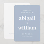 Niet Foto Stoffig Blauw Eenvoudig Modern Minimalis Save The Date (Voorkant / Achterkant)