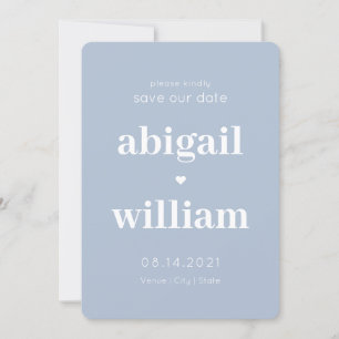 Niet Foto Stoffig Blauw Eenvoudig Modern Minimalis Save The Date