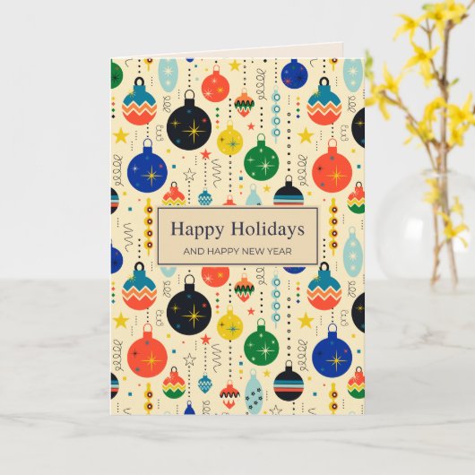 Niet-foto vakantie Ornamenten Kaart (Gele Bloem)