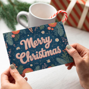 Niet Foto  Vrolijk Kerst Typografie Kaart