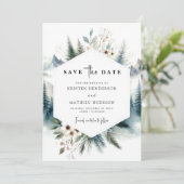 Niet-foto Whimsical Mountain Wedding Save The Date (Staand voorkant)