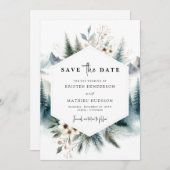 Niet-foto Whimsical Mountain Wedding Save The Date (Voorkant / Achterkant)