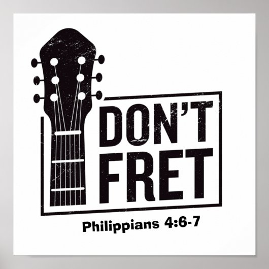 Niet fret (Filippijnen 4:6-7) gitaar Poster (Voorkant)