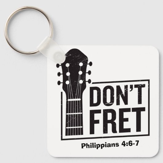 Niet fret (Filippijnen 4:6-7) gitaar Sleutelhanger (Voorkant)