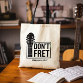 Niet fret (Filippijnen 4:6-7) gitaar Tote Bag
