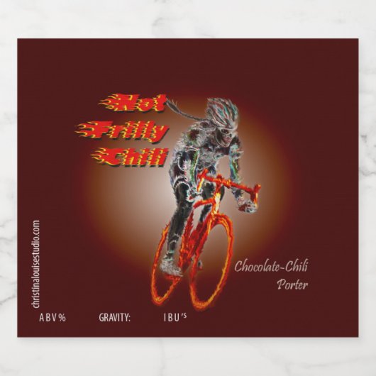 Niet Frilly Chili, naam en stijl Bier Etiket (Enkel label)