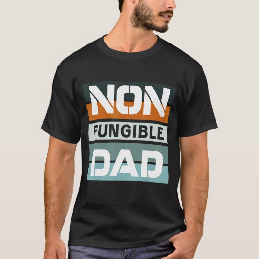Niet Fungibele Dad Vaderdag Blockchain Cryptocur T-shirt (Voorkant)