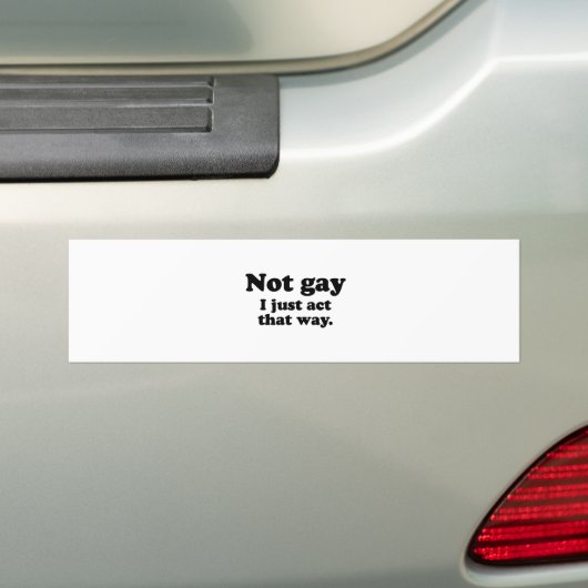 NIET GAY.  IK HANDT ALLEEN OP DIE MANIER. BUMPERSTICKER (Op auto)