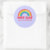 NIET GAY, maar ondersteunend Ronde Sticker (Tas)