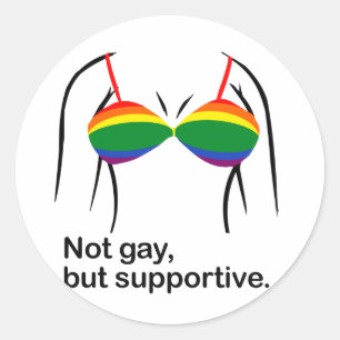 NIET GAY MAAR SUPPORTIVE BRA -.png Ronde Sticker