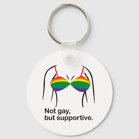 NIET GAY MAAR SUPPORTIVE BRA -.png Sleutelhanger (Voorkant)