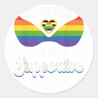 Niet gay maar zeer ondersteunend ontwerp ronde sticker