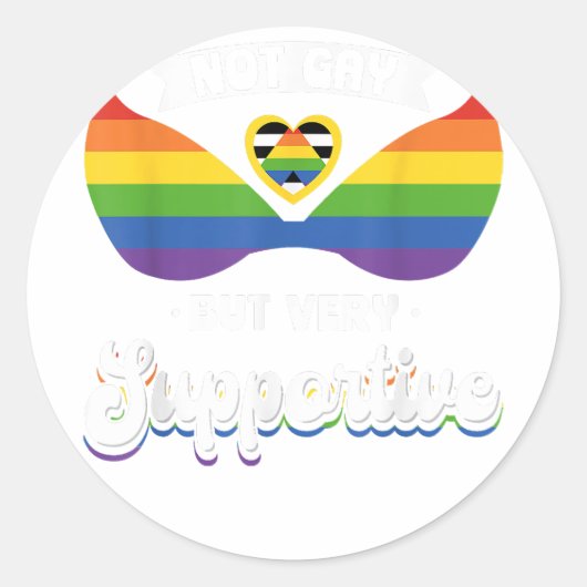 Niet gay maar zeer ondersteunend ontwerp ronde sticker (Voorkant)