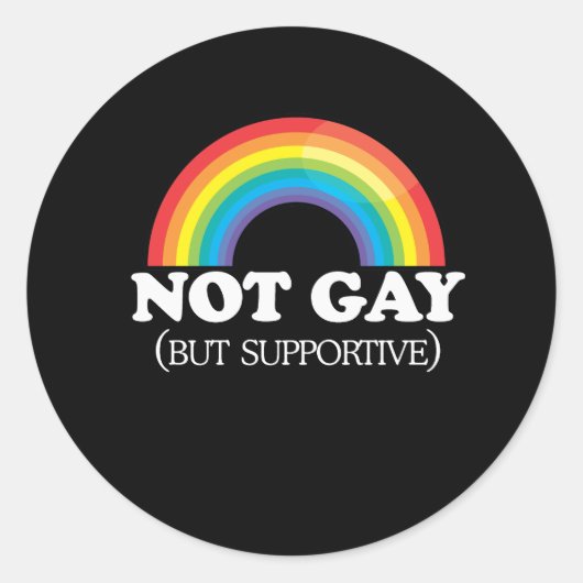 NIET GAY RONDE STICKER (Voorkant)