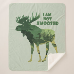 Niet-geamuseerd Camouflage Moose Animal Wildlife Sherpa Deken