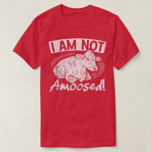 Niet-geAmuseerde Koe van boerderijdieren T-shirt (Design voorkant)