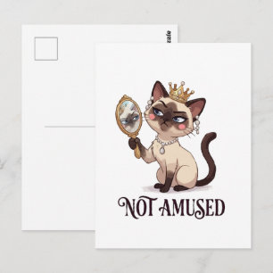 Niet Geamuseerde Koninklijke Siamese Kat Briefkaart