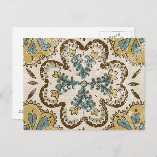 Niet-gebluste batik Square II Briefkaart (Voorkant / Achterkant)