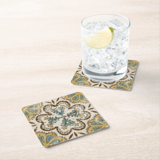 Niet-gebluste batik Square II Kartonnen Onderzetters (Insitu)