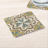 Niet-gebluste batik Square II Kartonnen Onderzetters (Schuin)