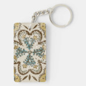 Niet-gebluste batik Square II Sleutelhanger (achterkant)