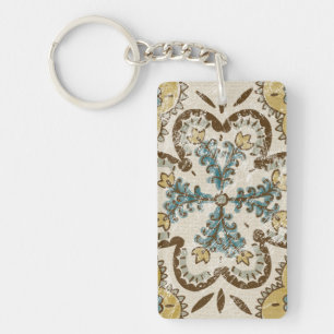 Niet-gebluste batik Square II Sleutelhanger