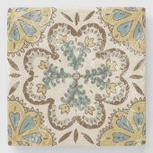 Niet-gebluste batik Square II Stenen Onderzetter (Voorkant)