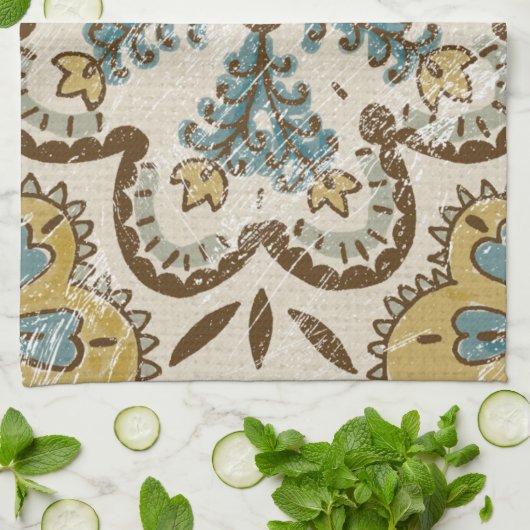 Niet-gebluste batik Square II Theedoek (Gevouwen)